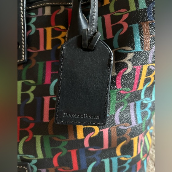 Dooney & Bourke leather colorful monogram Vintage 1975 Cindy tote bag - Picture 4 of 10